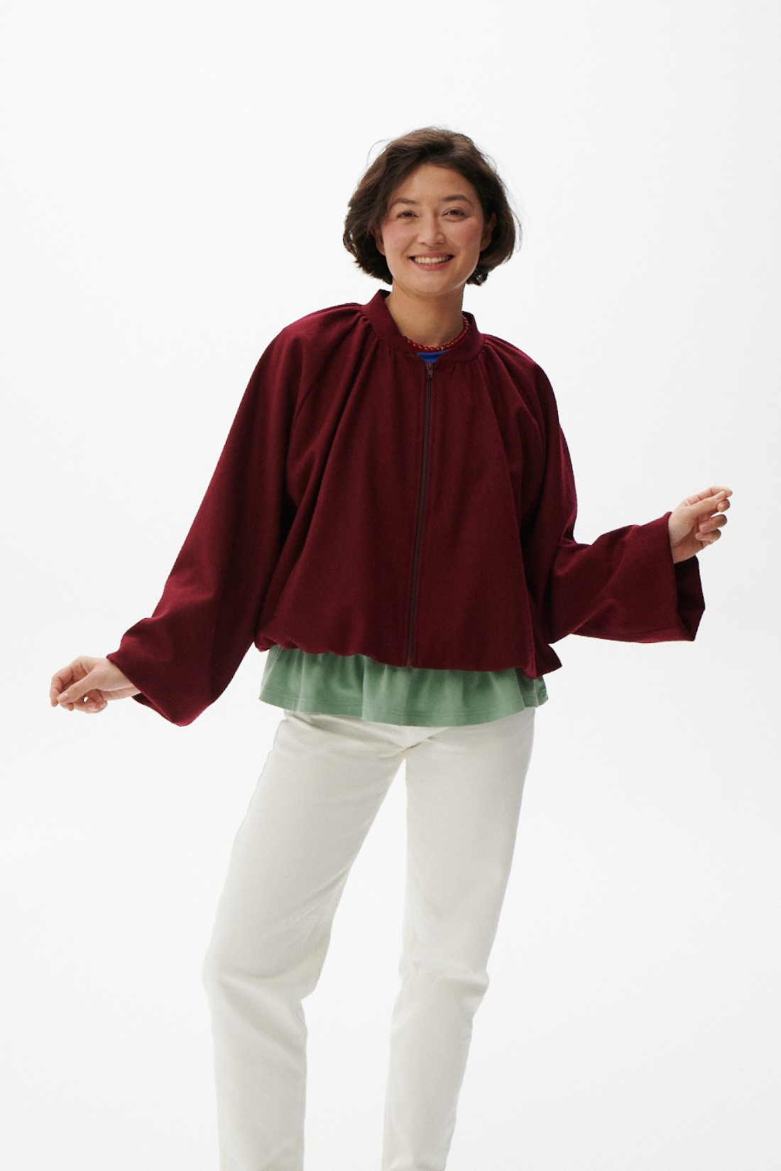 BURGUNDY NIGHT WOOL JACKET BORDO