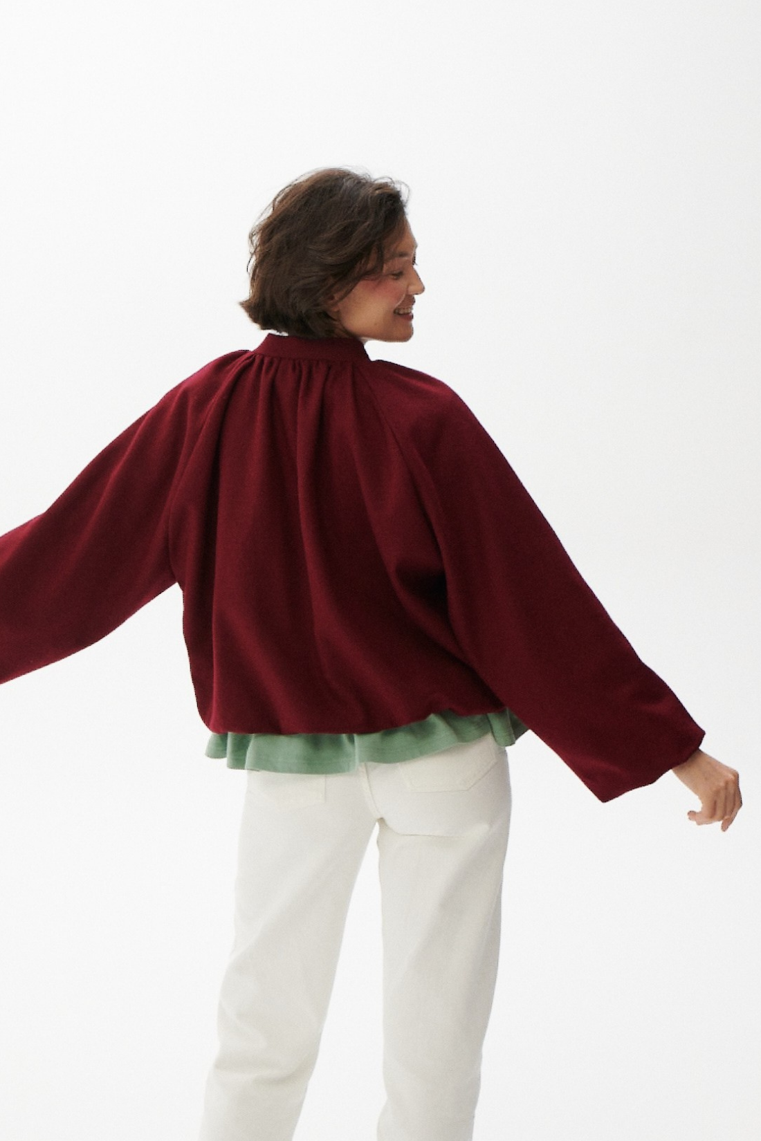 BURGUNDY NIGHT WOOL JACKET BORDO