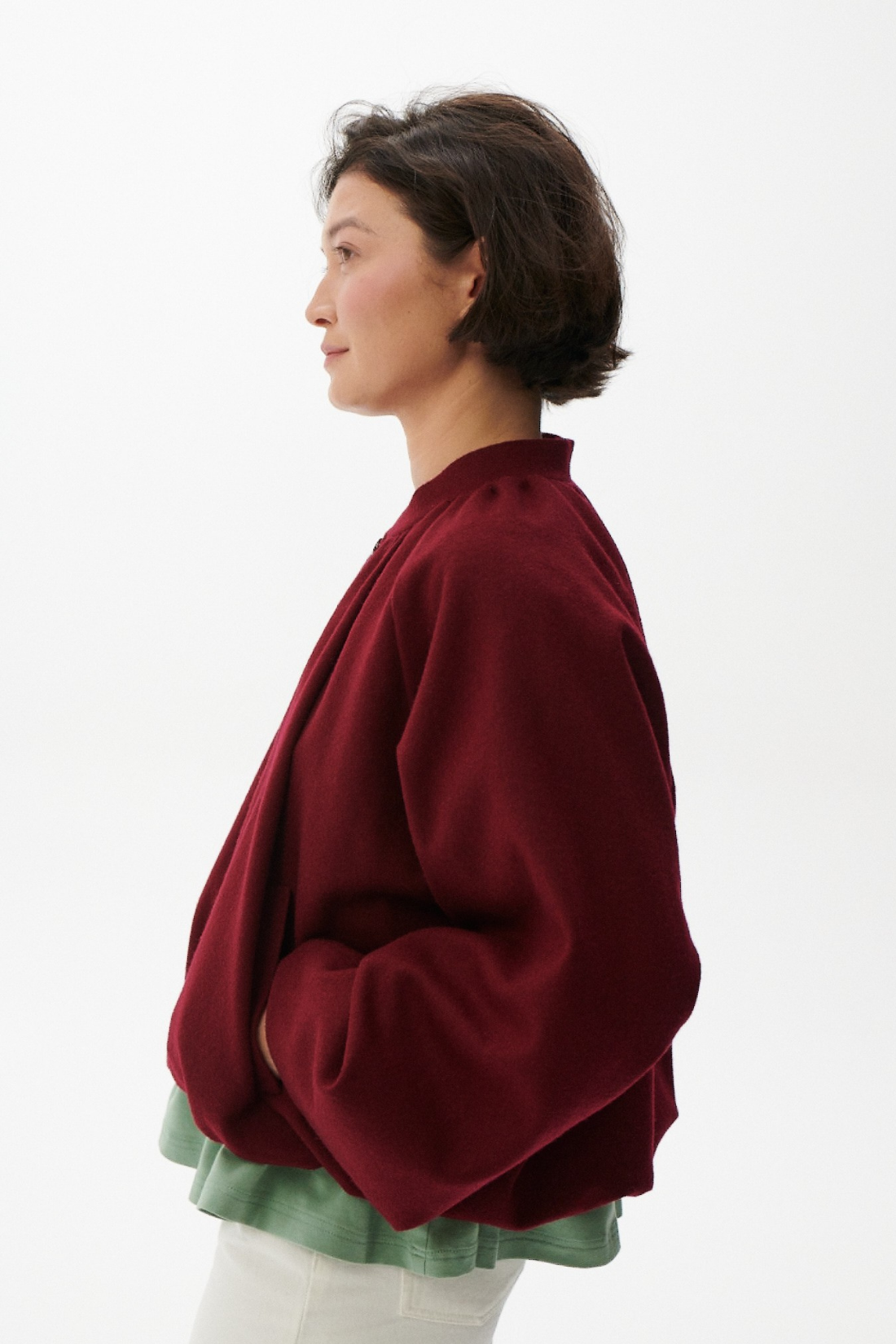 BURGUNDY NIGHT WOOL JACKET BORDO