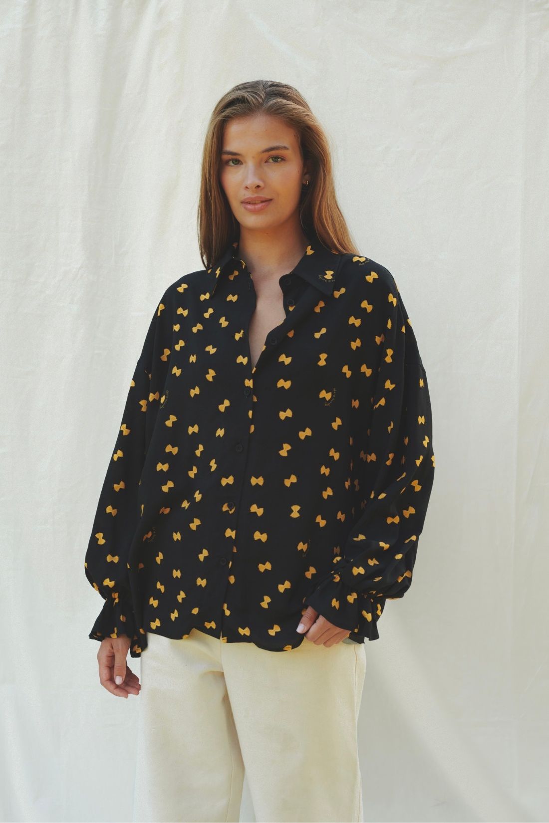 BLACK FARFALLE SHIRT