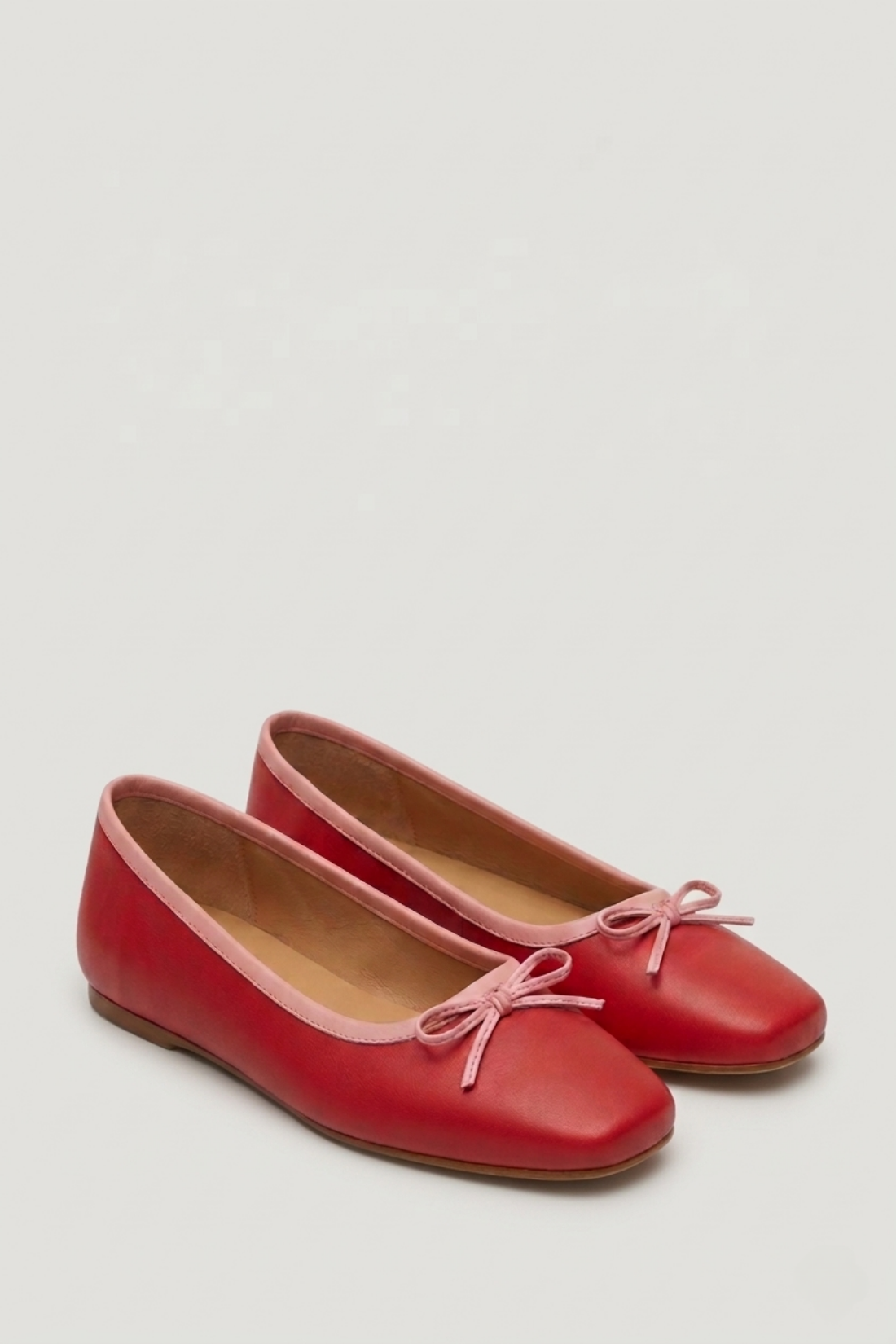 MARIE RED - PINK BALLET FLATS