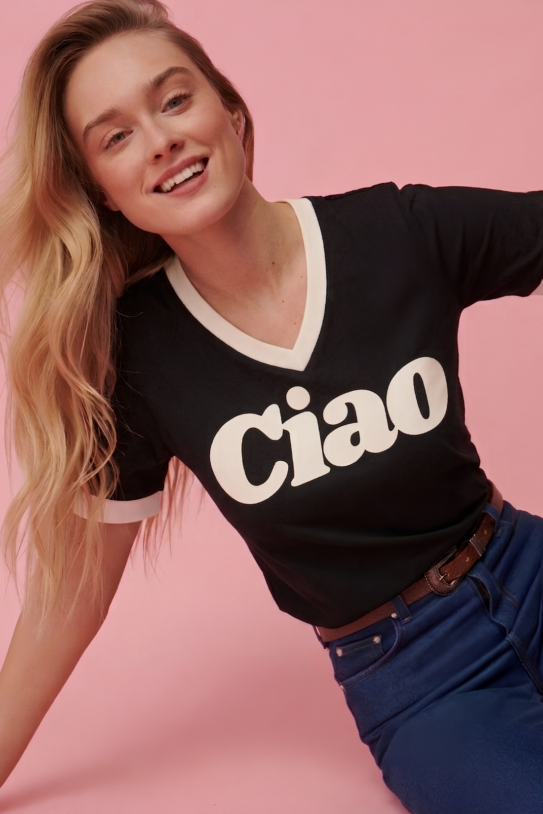 Ciao V-Neck T-Shirt Black