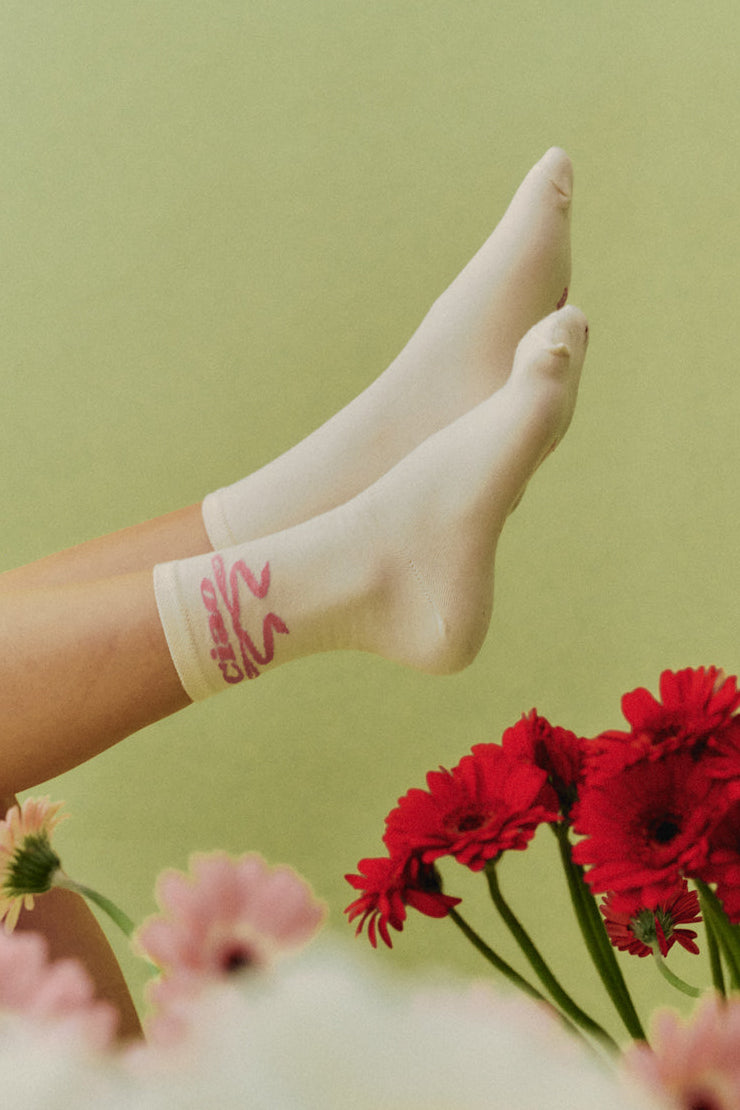 SOCKS BOW PINK