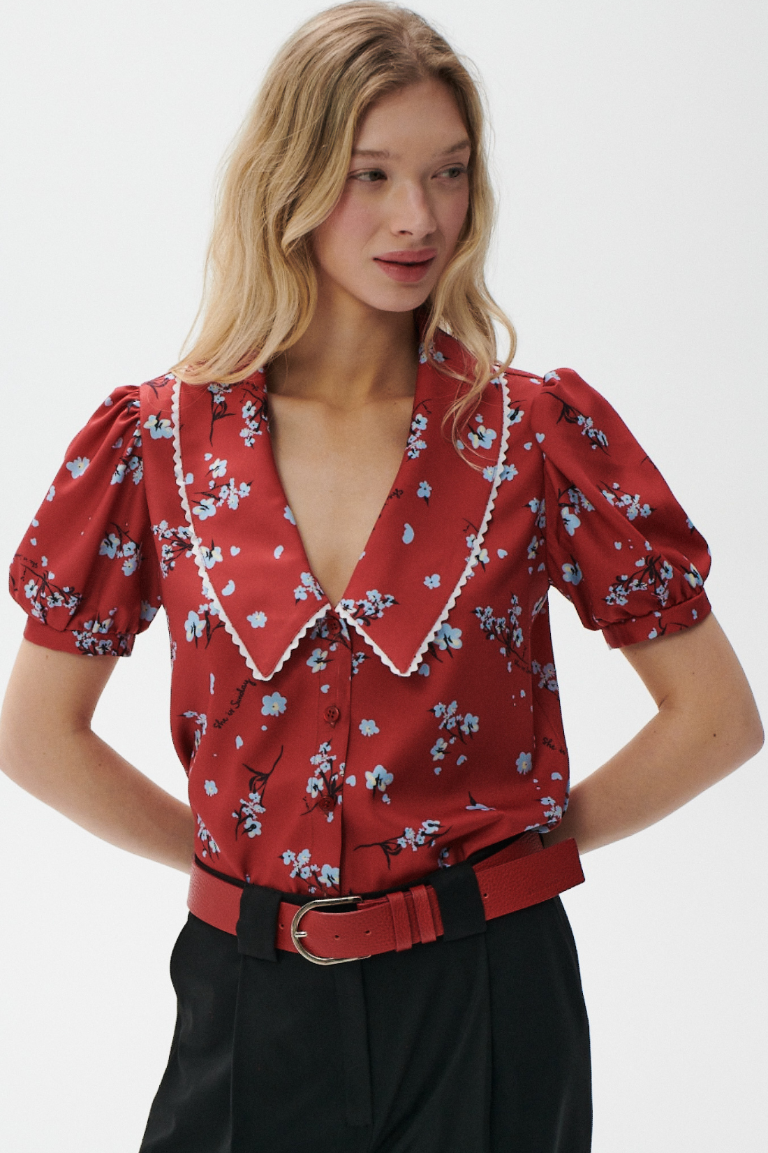 ROSITA RED PRINT SHIRT