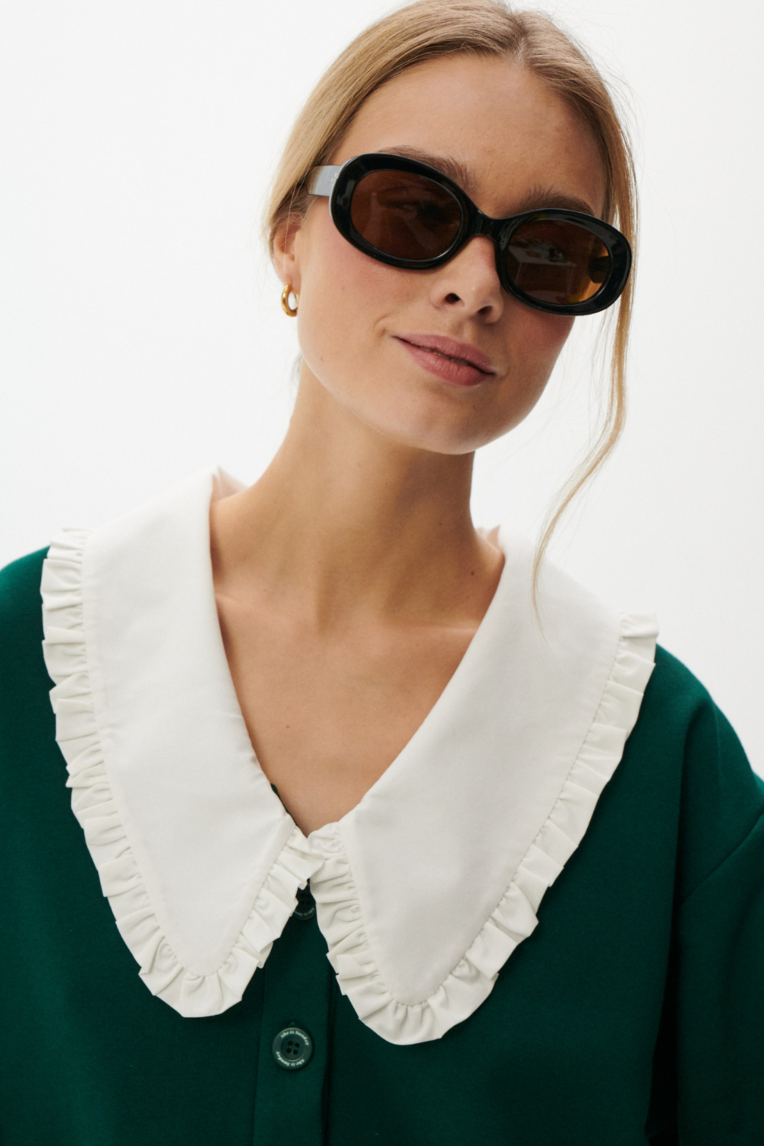 GRACE V-NECK CARDIGAN BOTTLE GREEN