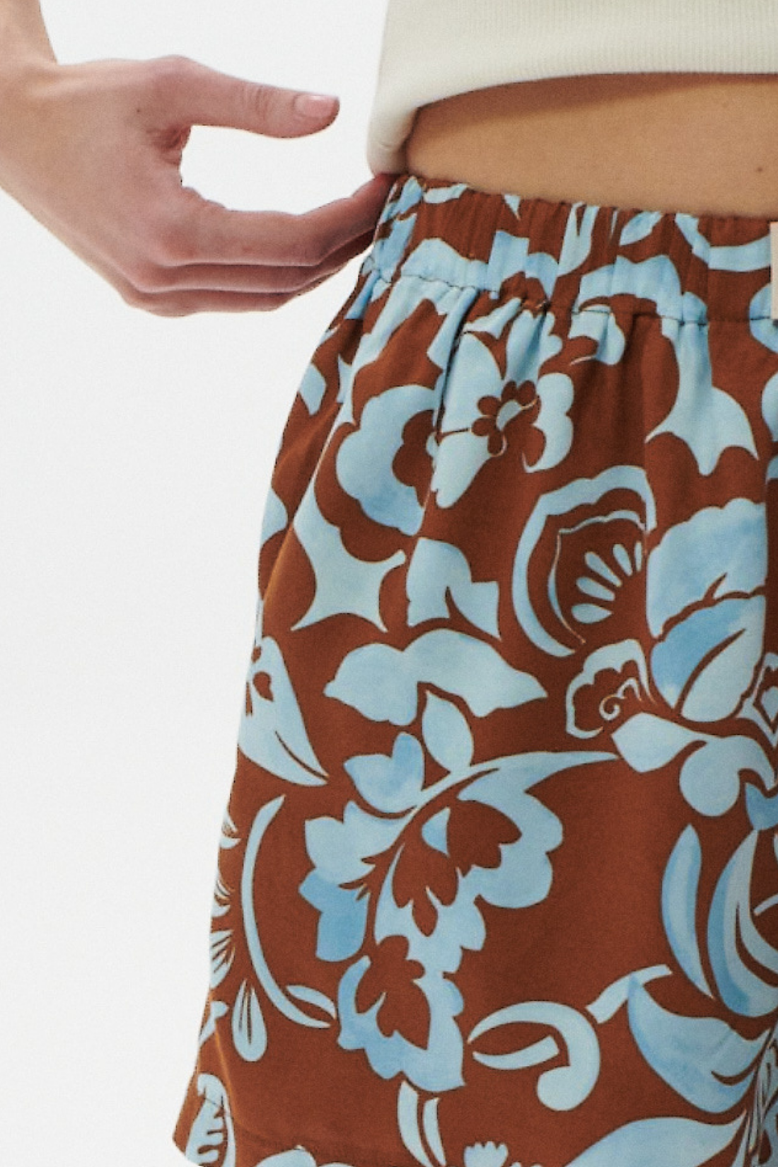 AZURE BLOOM PRINT SHORTS W