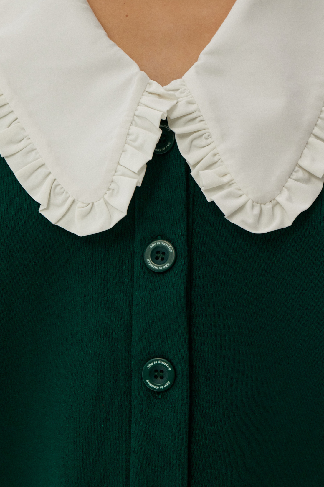 GRACE V-NECK CARDIGAN BOTTLE GREEN
