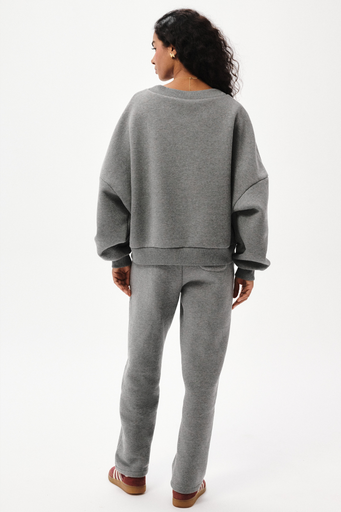 Domenica Gray Melange Sweatshirt