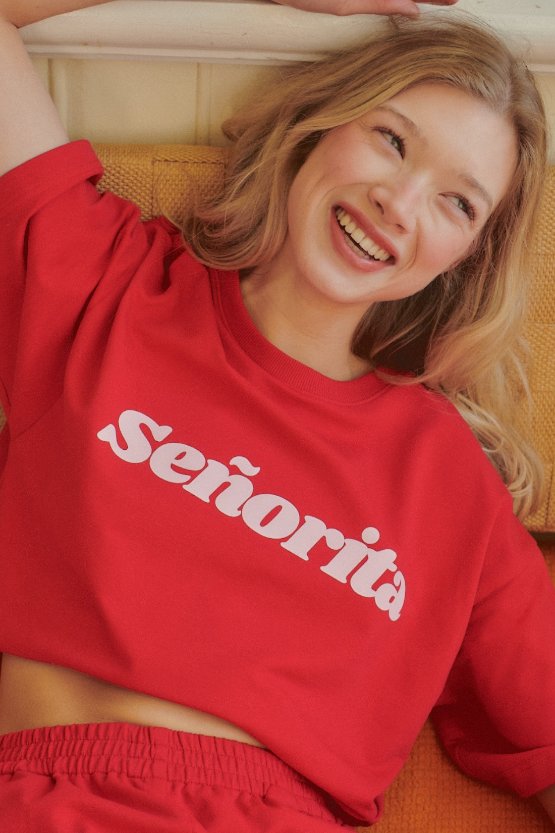 Boxy Señorita T-Shirt in Carmine Red