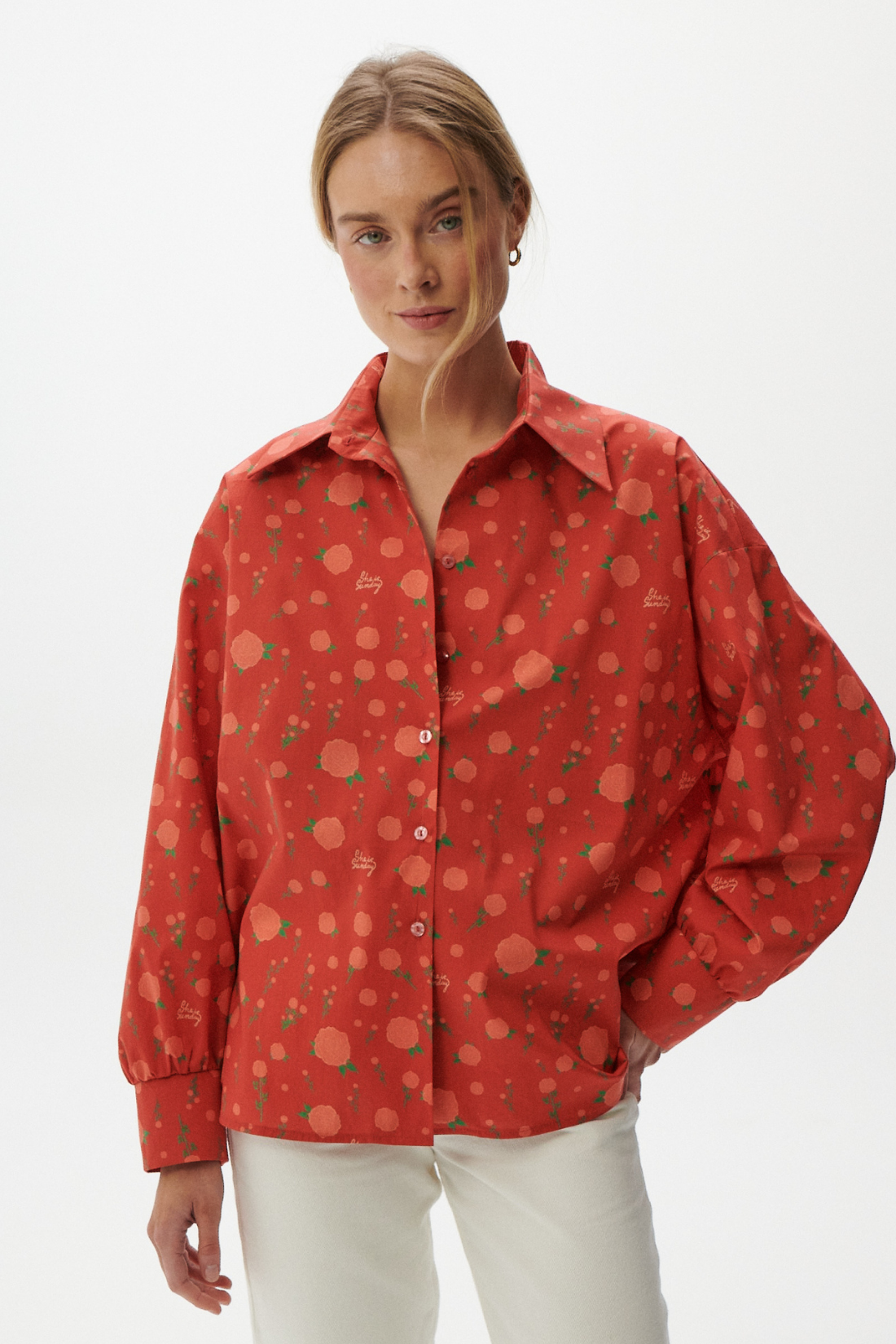 ROSALIA PRINT RED SHIRT