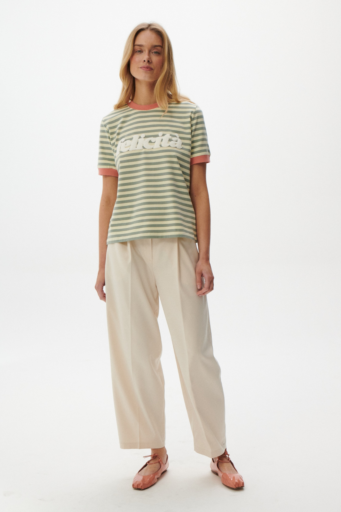 BLUE V-NECK FELICITA T-SHIRT