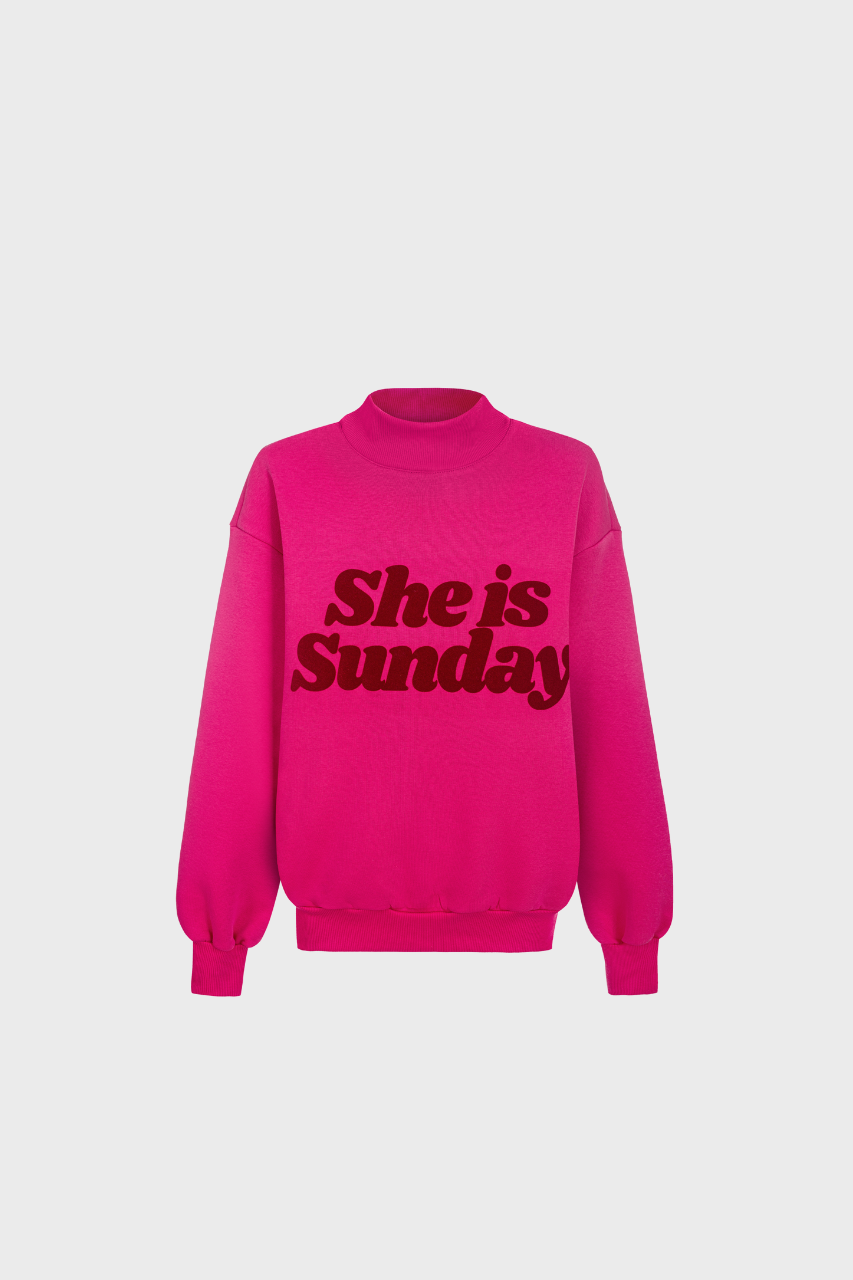 HOODIE SHE IS SUNDAY PINK