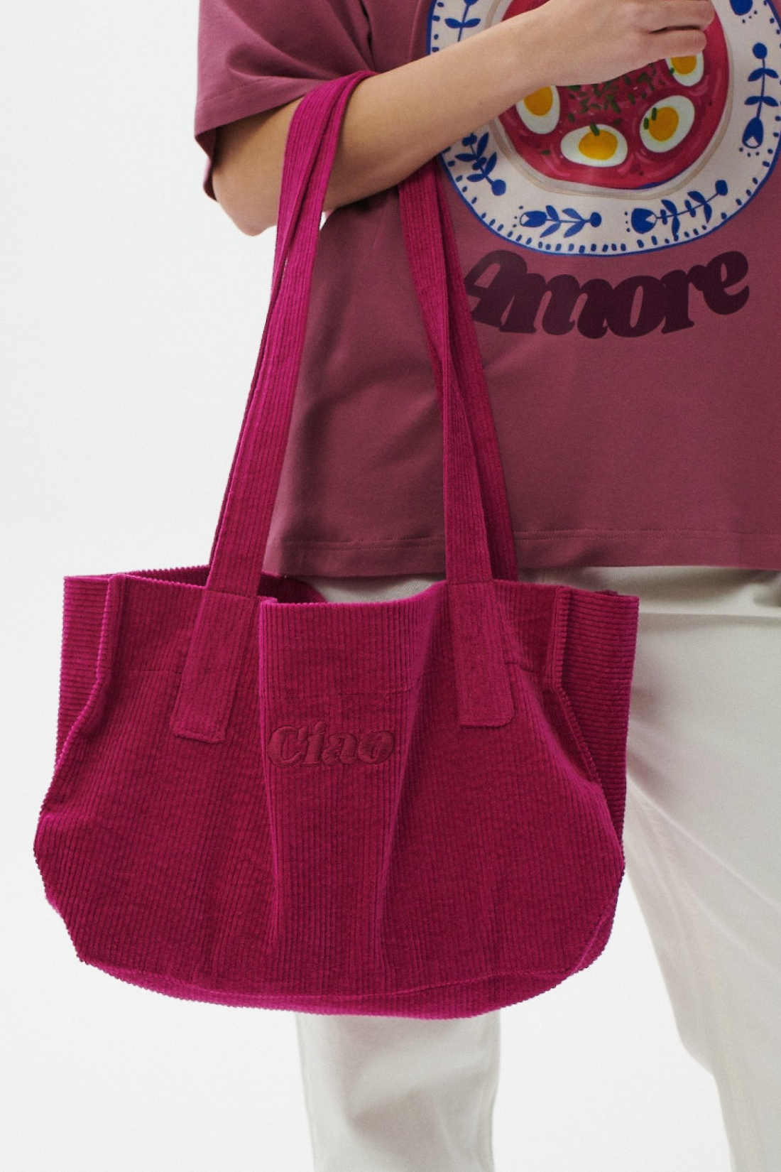 VELORA CORDUROY BAG RASPBERRY