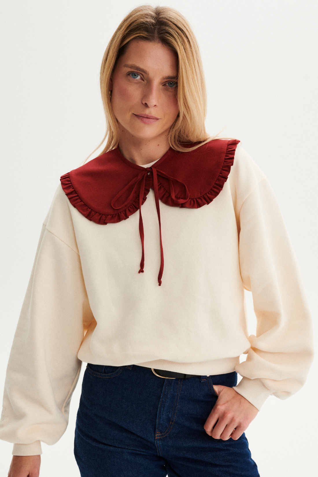 BLUZA COLLETTO ECRU