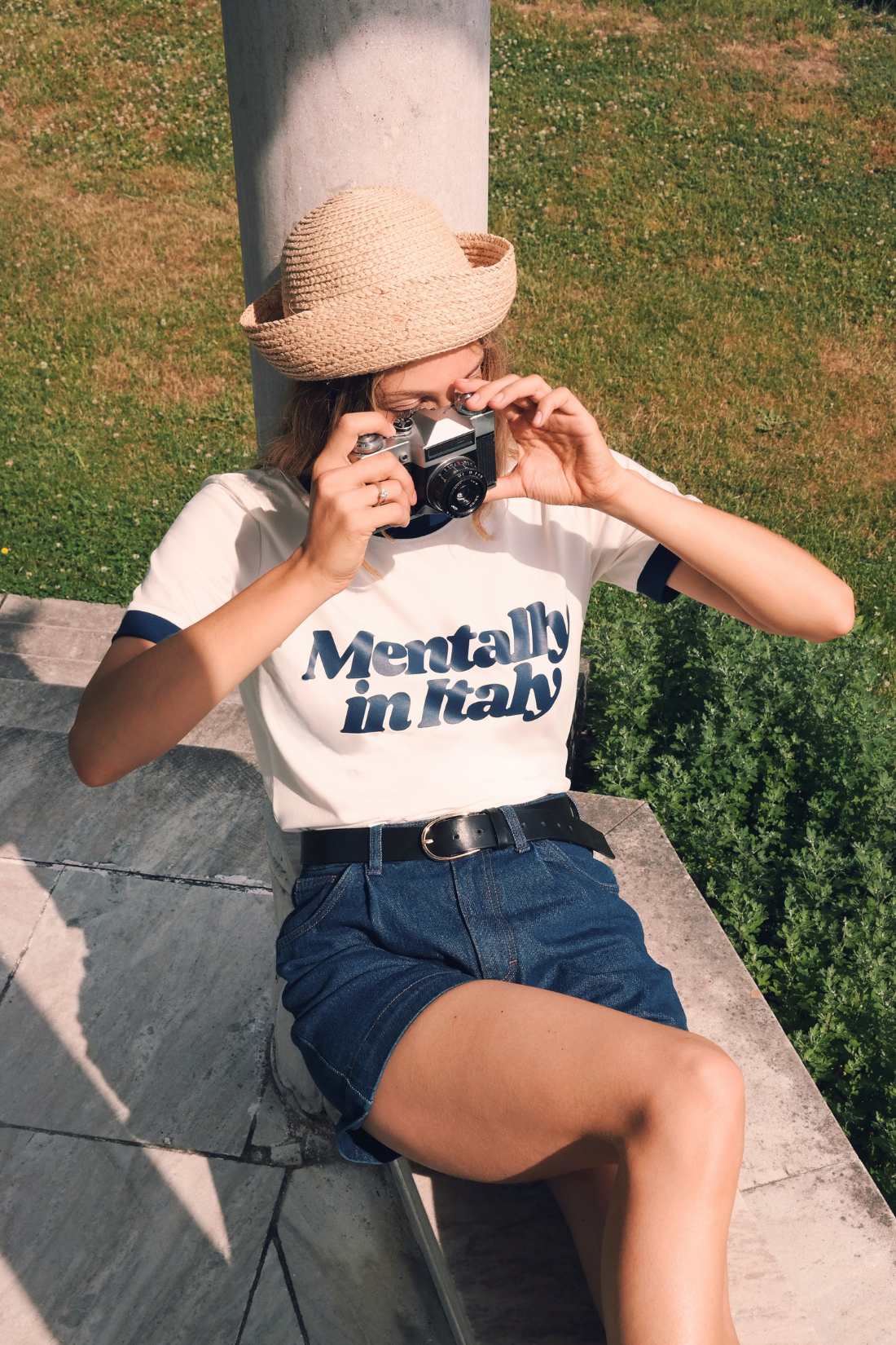 MENTALLY IN ITALY NAVY T-SHIRT