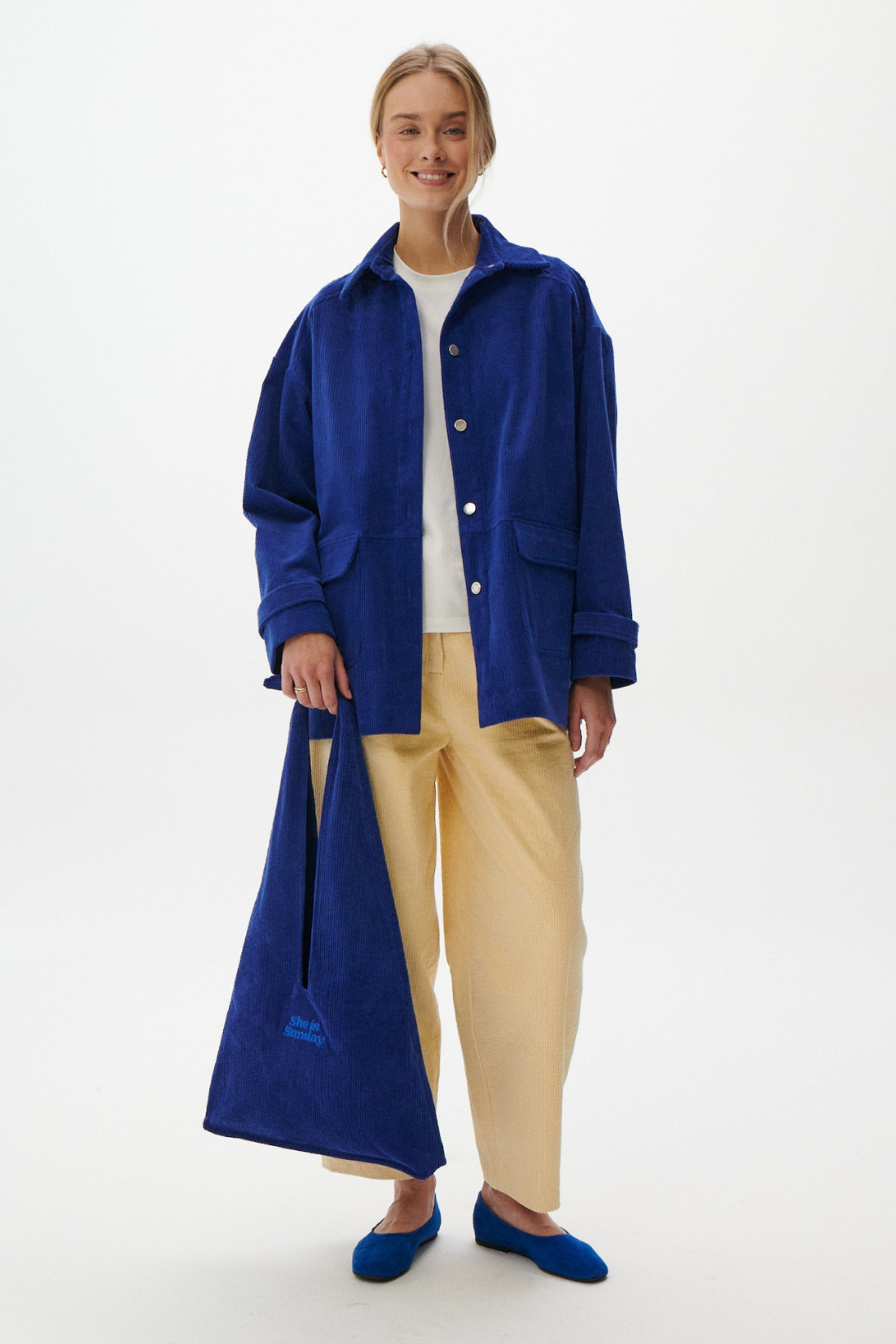 NORDIC CORDUROY BAG COBALT BLUE