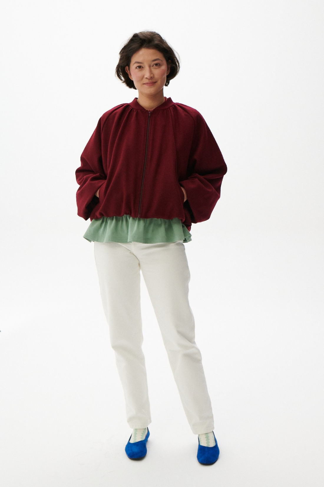 BURGUNDY NIGHT WOOL JACKET BORDO