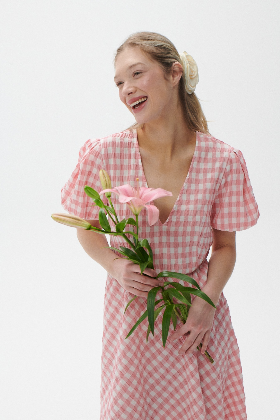 AVRIL DRESS IN PINK PLAID
