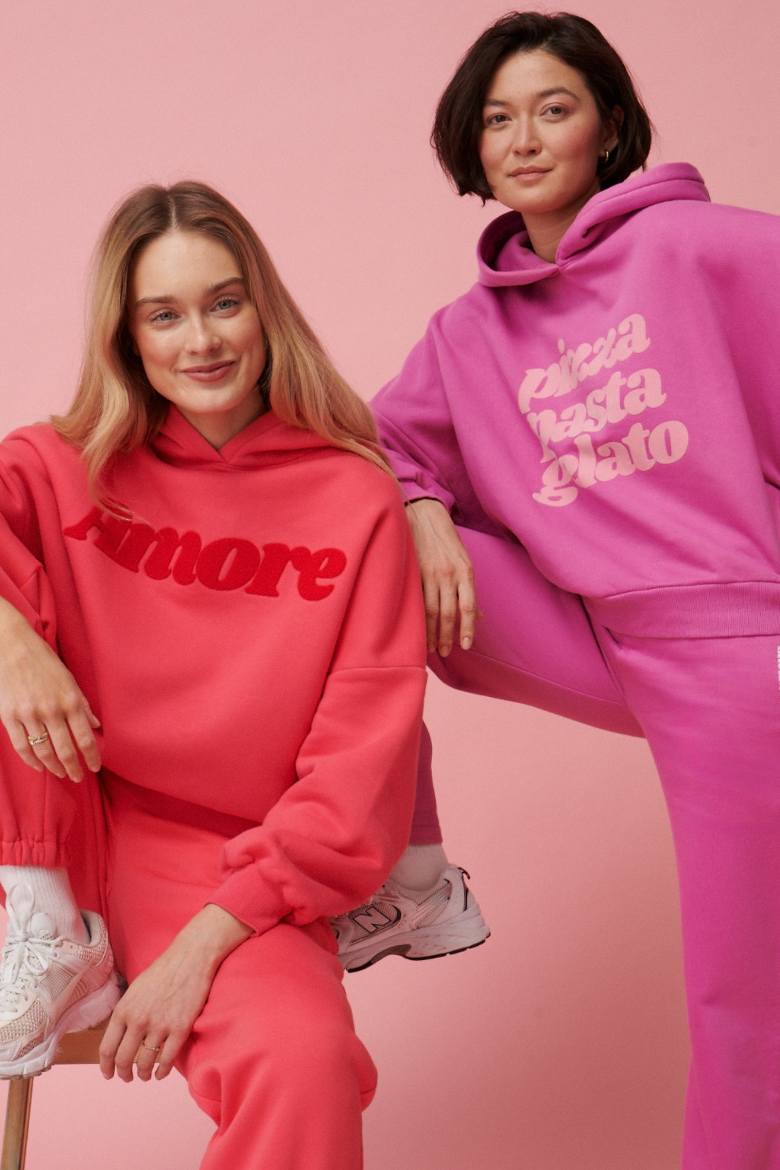 PINK SUMMER SWEATSHIRT PIZZA PASTA GELATO