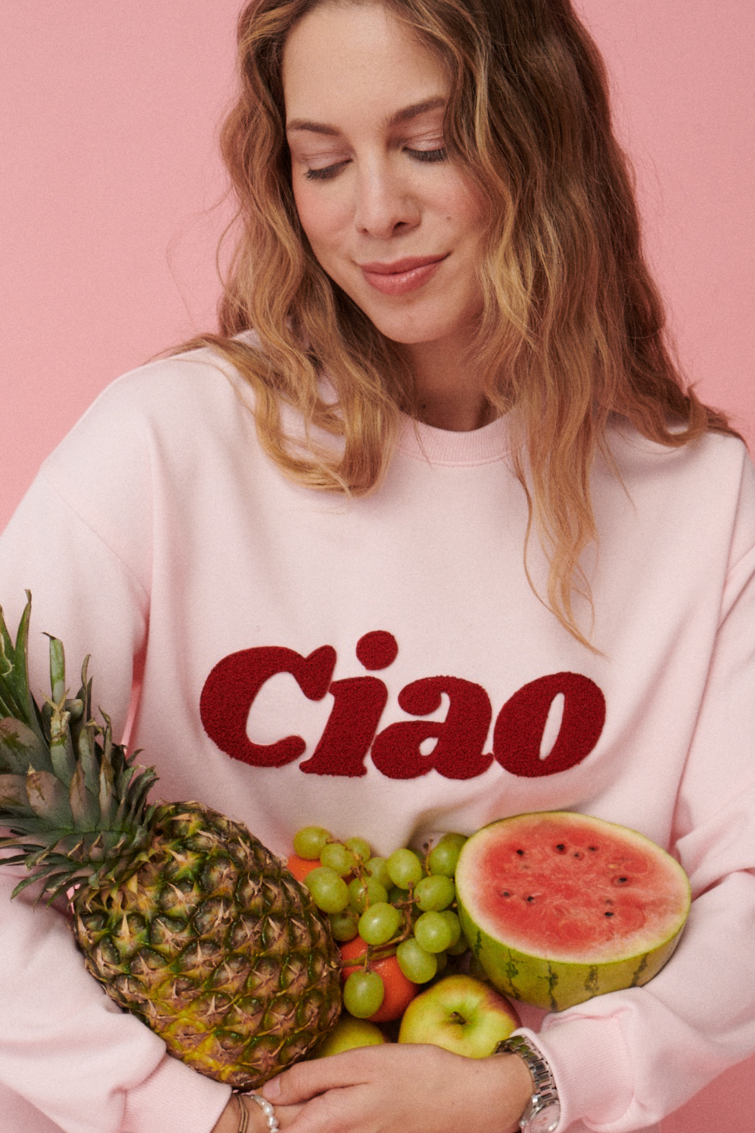 CIAO SPRING VIBES PINK SWEATSHIRT