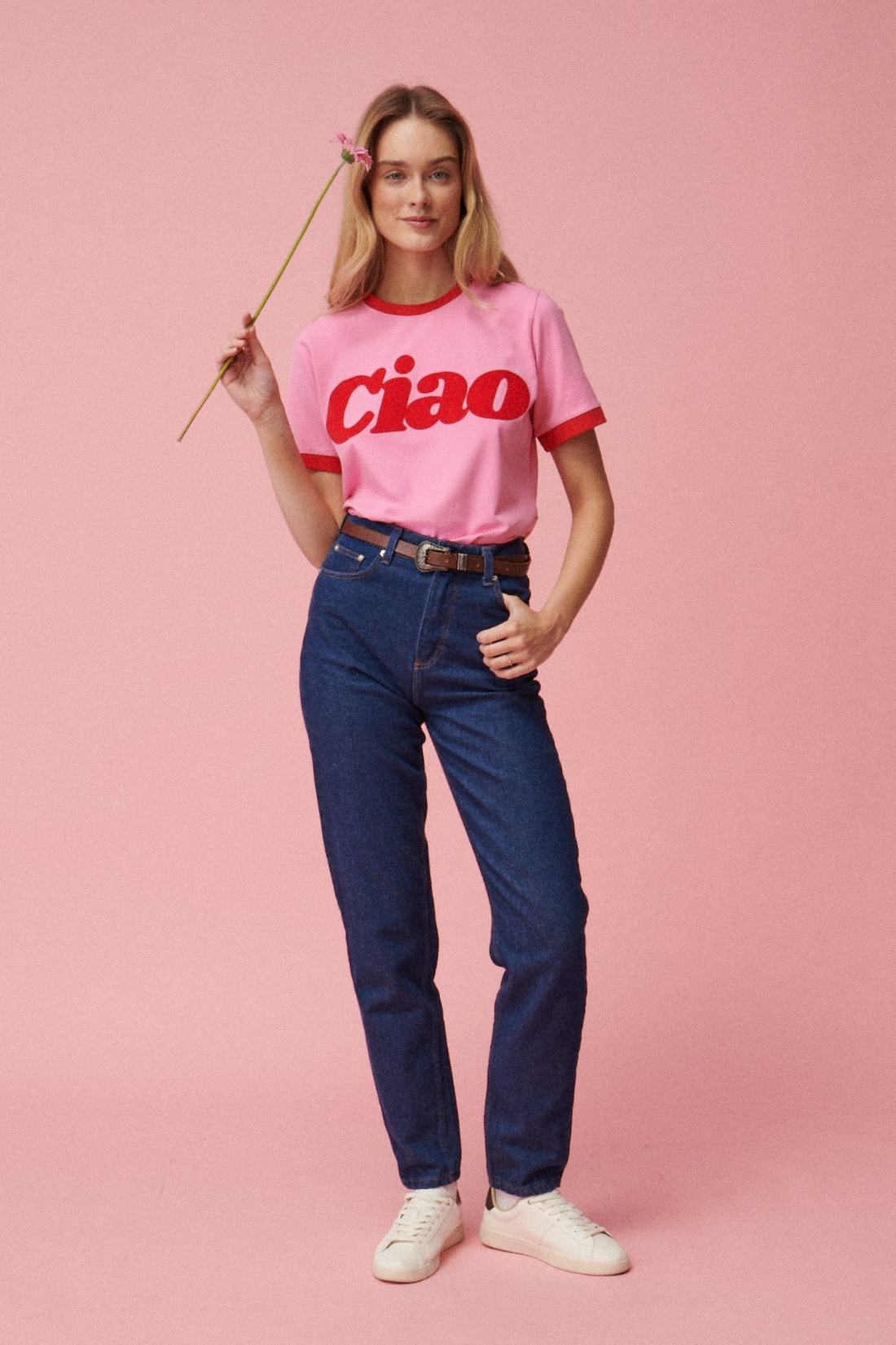 T-SHIRT HELLO SUNDAY PINK