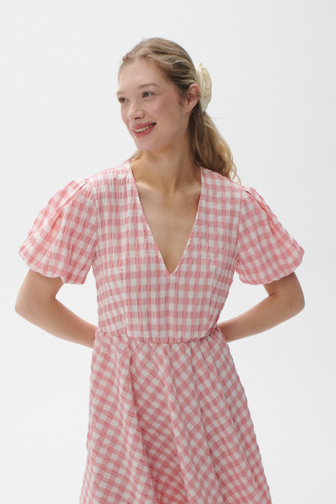 AVRIL DRESS IN PINK PLAID