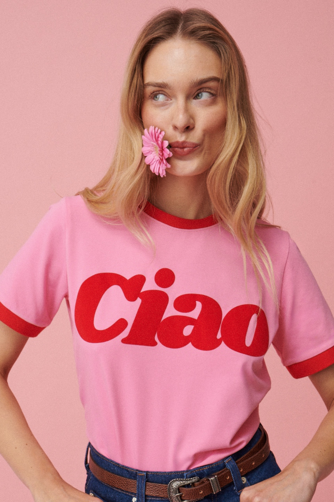 T-SHIRT CIAO SUNDAY RÓŻOWY