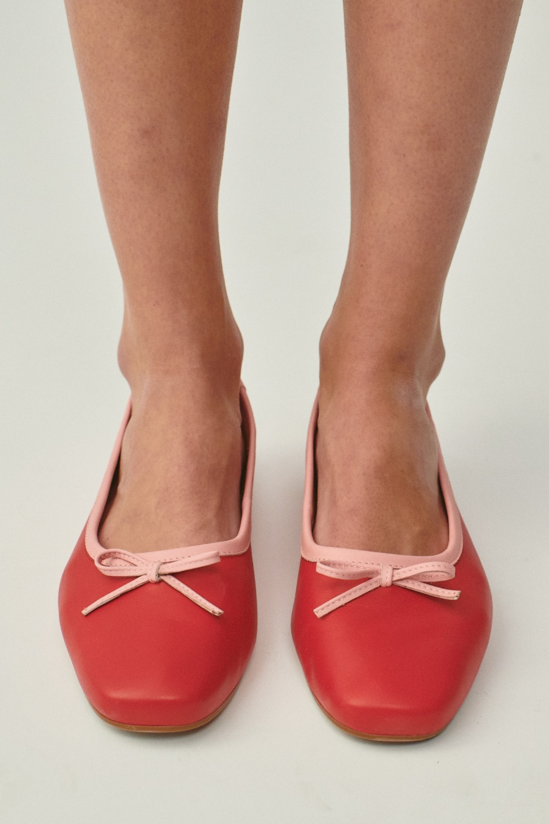 MARIE RED - PINK BALLET FLATS