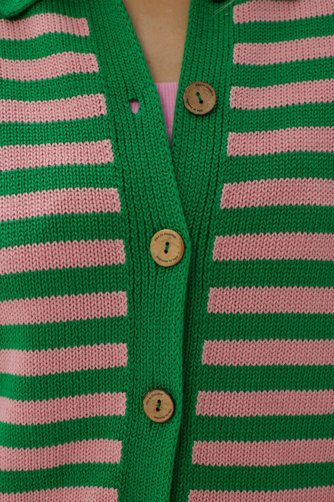 MIRIELLE CARDIGAN MADE OF ORGANIC COTTON WITH STRIPES