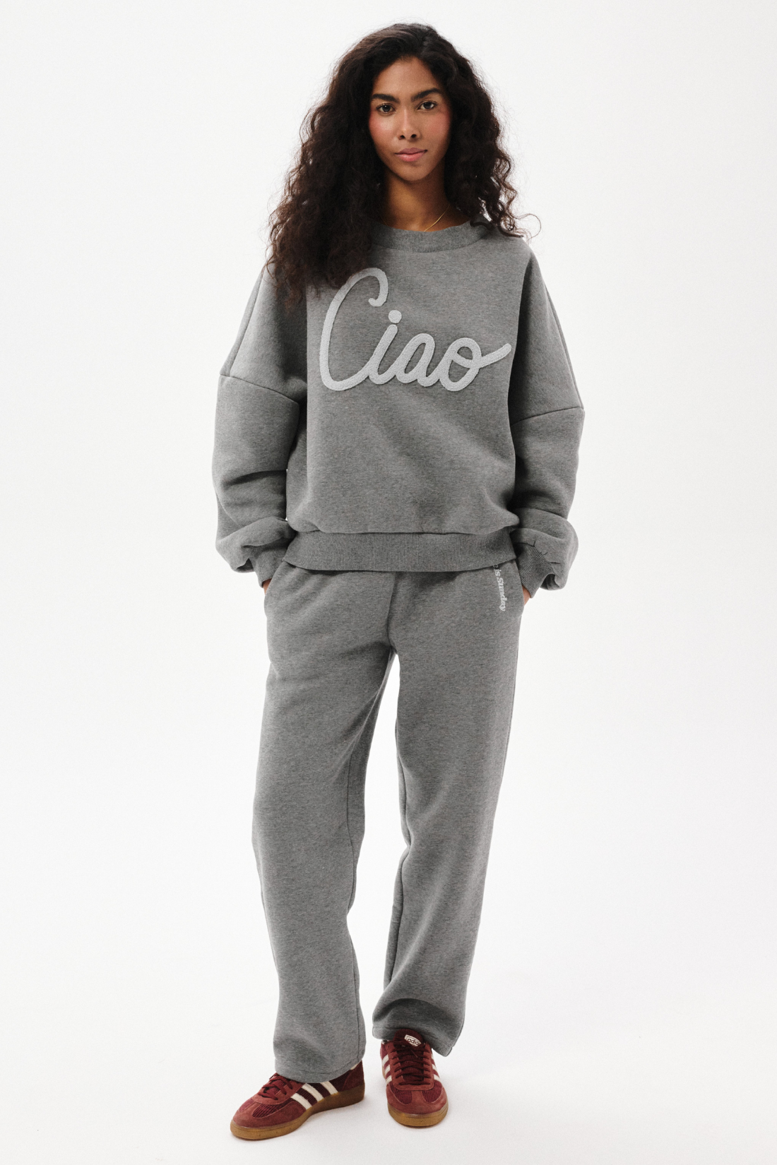 Domenica Gray Melange Sweatshirt