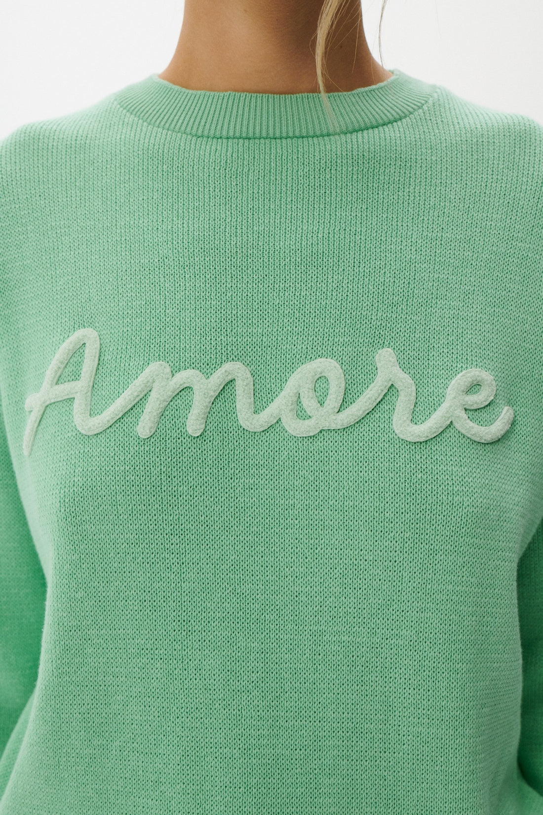 SADIE SWEATER MINT ORGANIC COTTON
