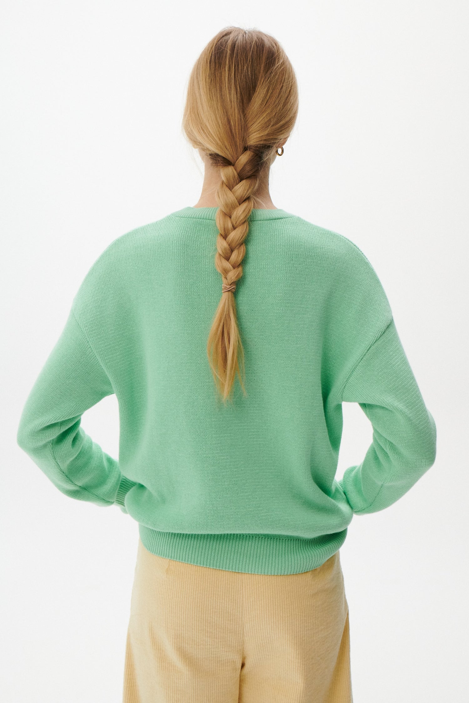 SADIE SWEATER MINT ORGANIC COTTON