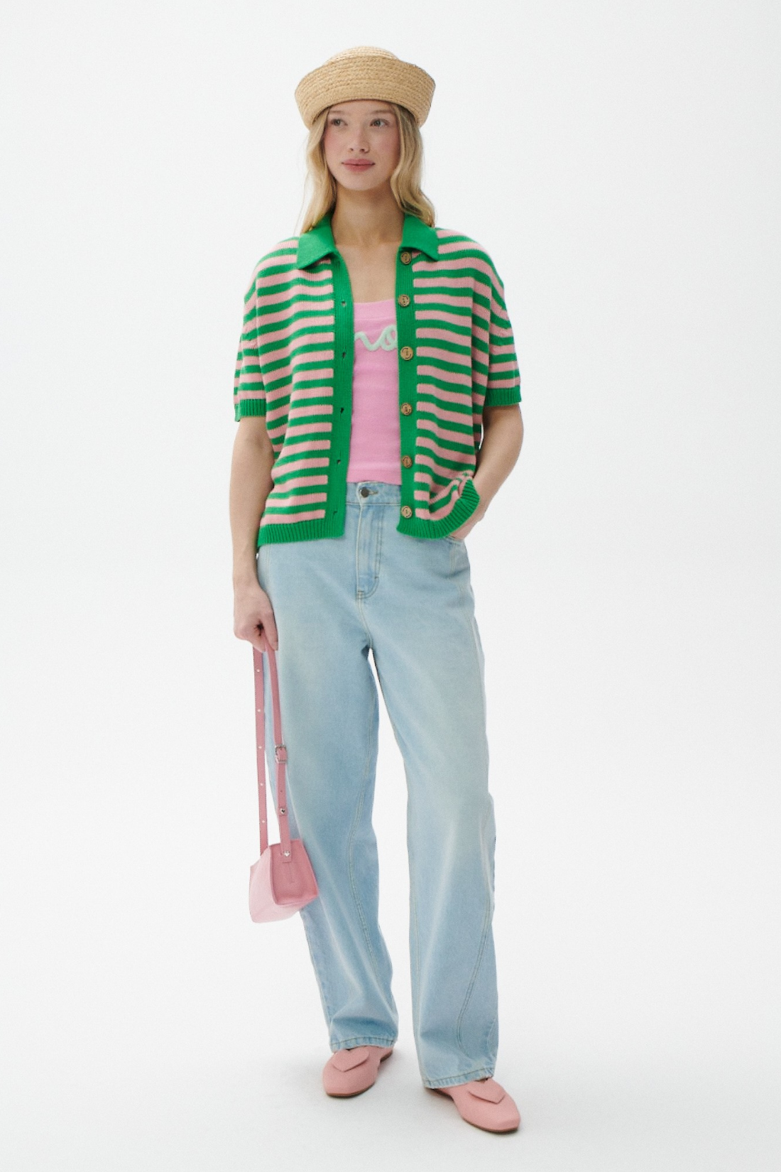 MIRIELLE CARDIGAN MADE OF ORGANIC COTTON WITH STRIPES
