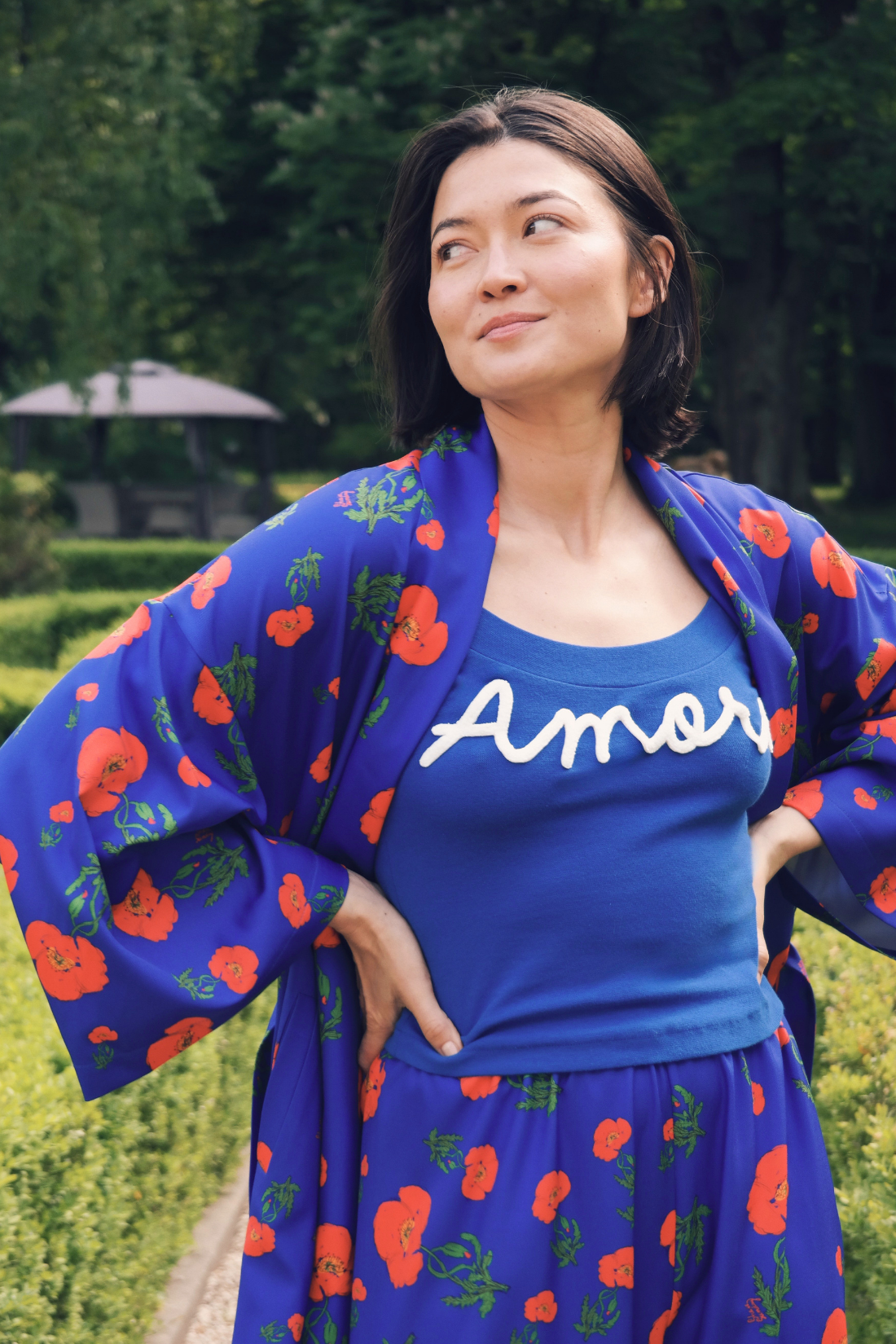 KIMONO AMAPOLAS KOBALTOWE