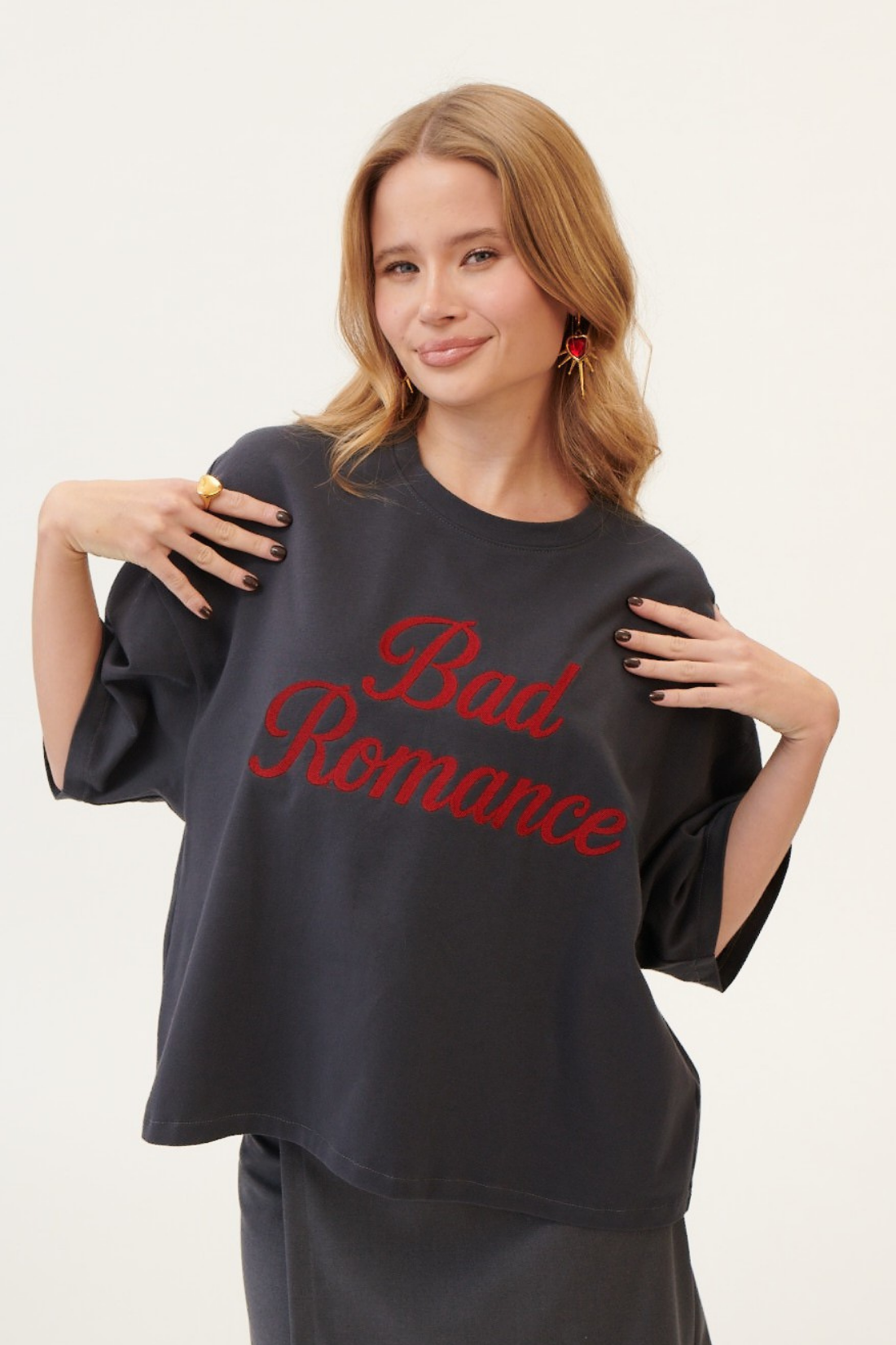 Boxy T-Shirt Bad Romance Gray