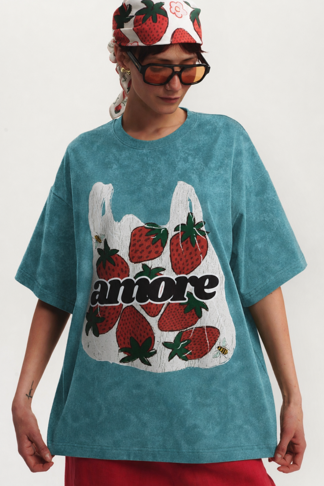 BLUE V-NECK FELICITA T-SHIRT