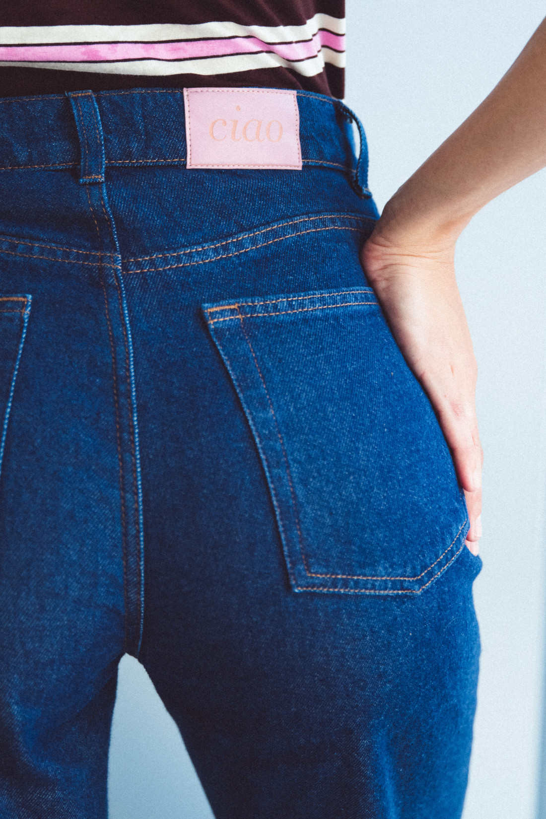 SPODNIE JEANSOWE FEMME CIEMNY NIEBIESKI - TALL