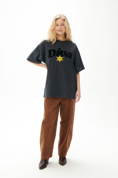 T-SHIRT DIVA SZARY