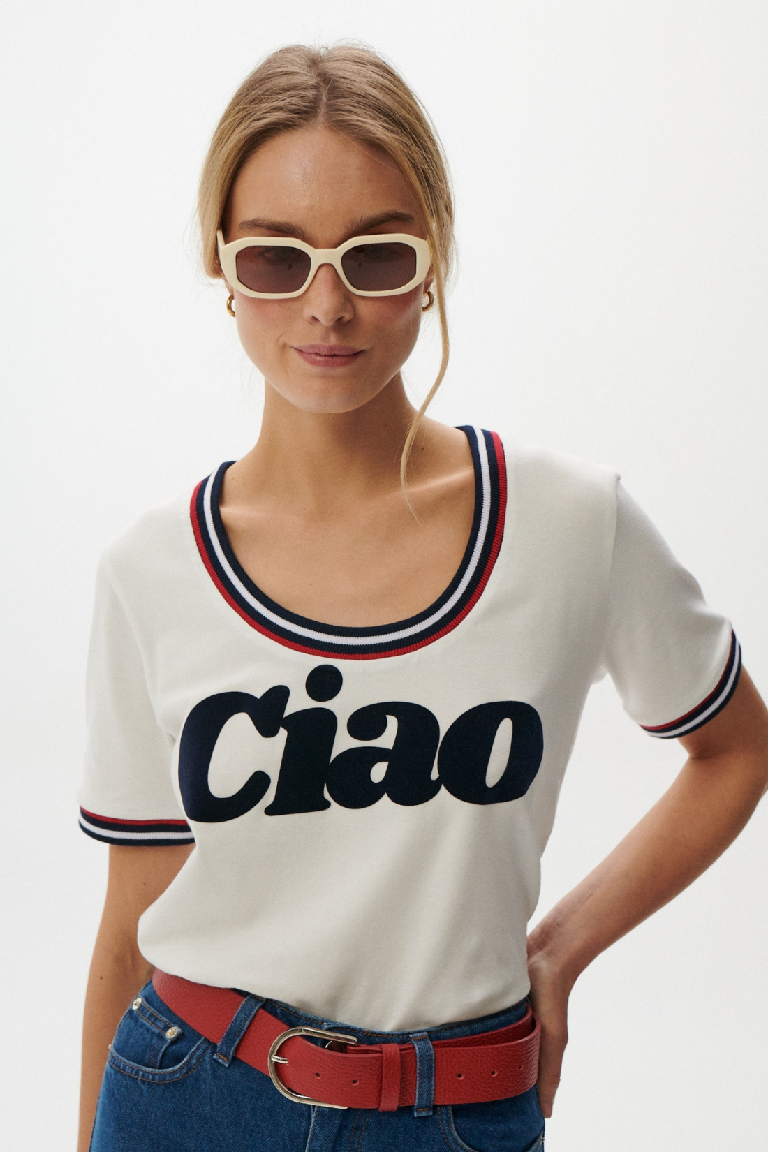 T-SHIRT ONDA BIAŁY