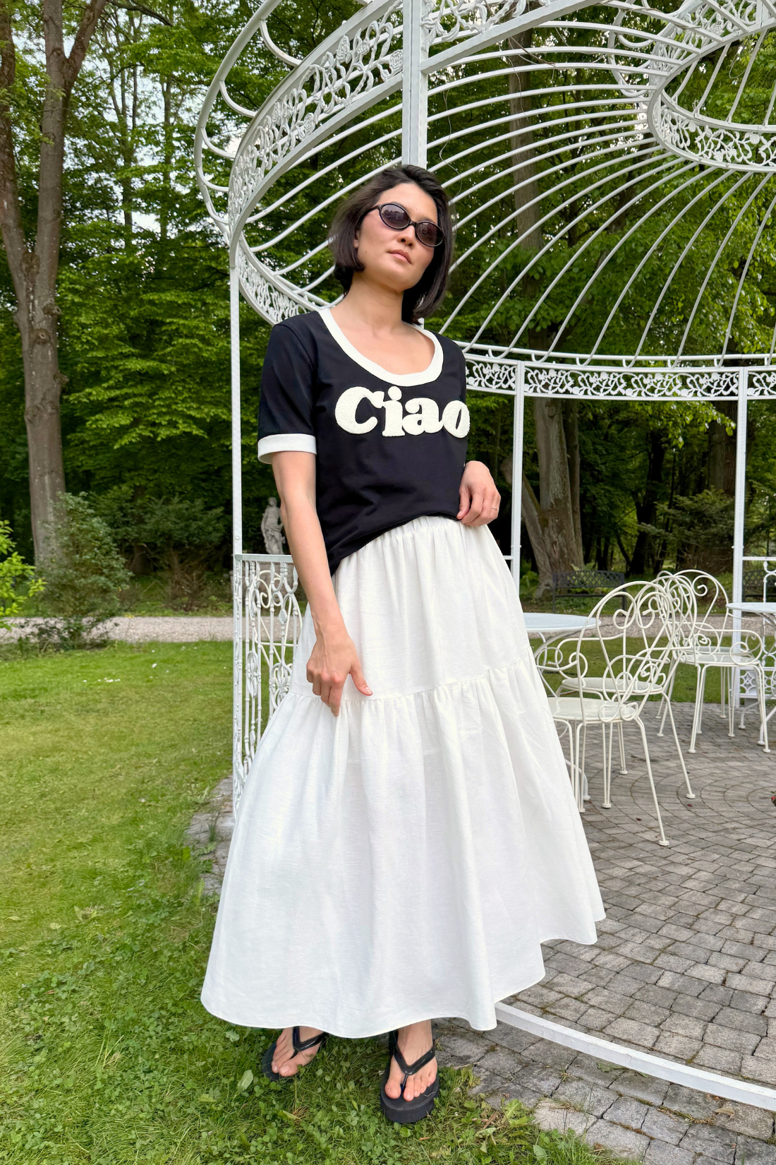 T-SHIRT CIAO BLACK GŁĘBOKI DEKOLT