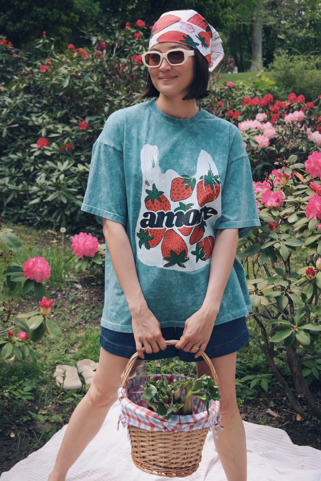 BLUE V-NECK FELICITA T-SHIRT