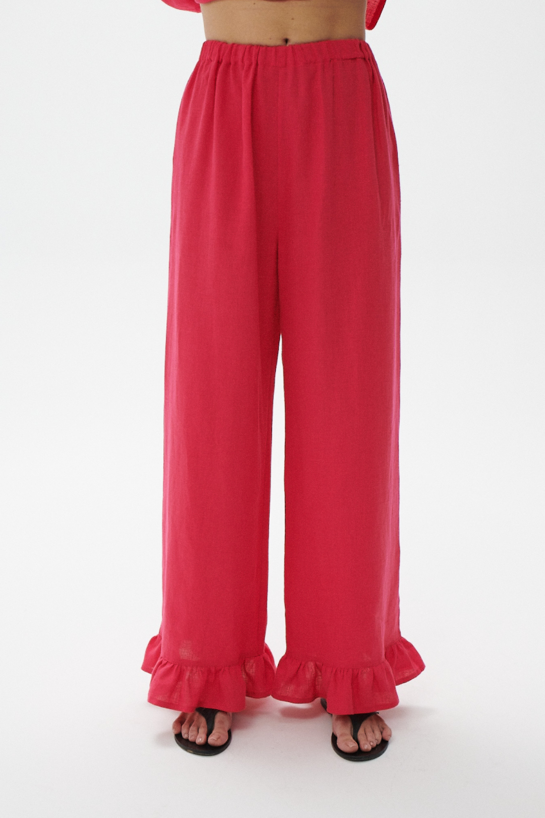 ESPERANZA RASPBERRY LINEN PANTS