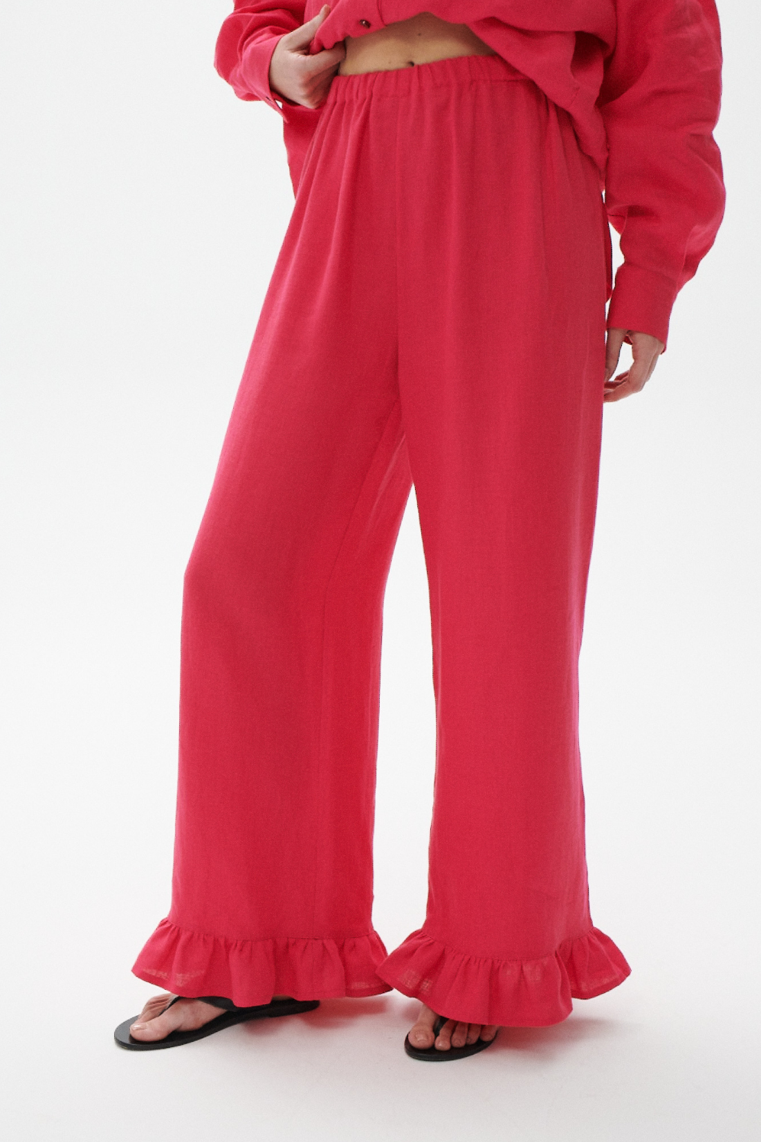 ESPERANZA RASPBERRY LINEN PANTS