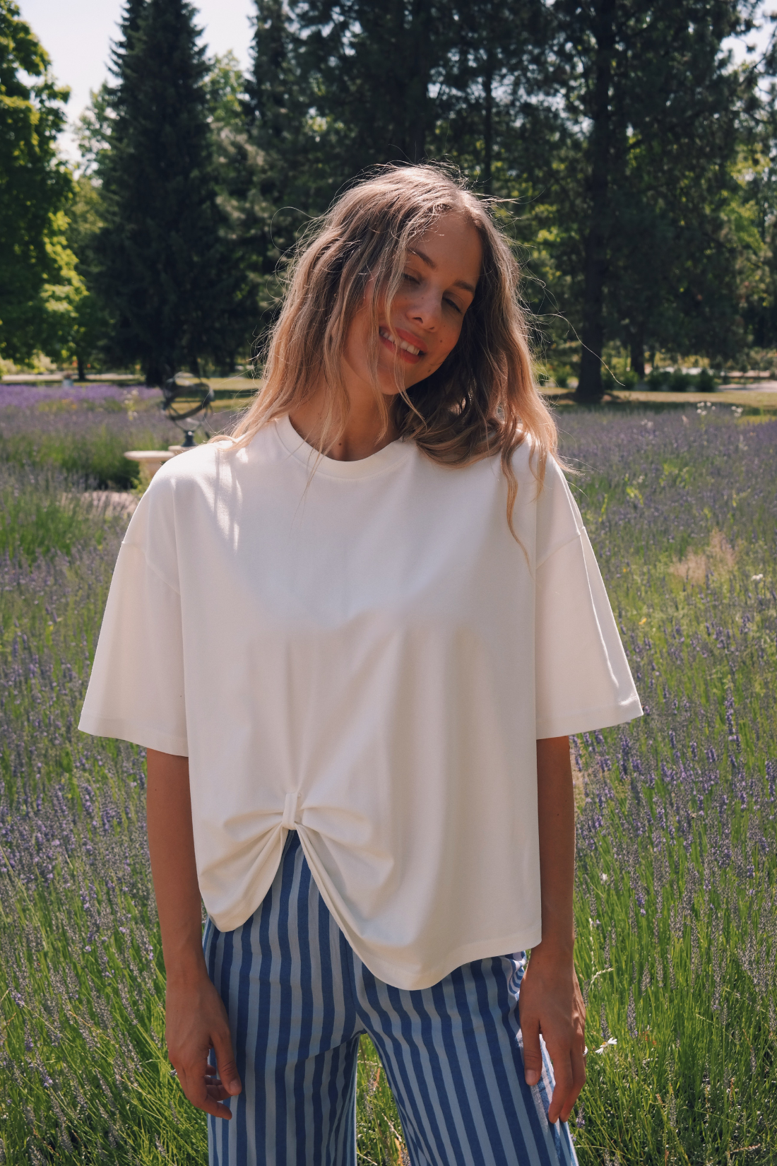 T-SHIRT BIANCO ŚMIETANKOWY