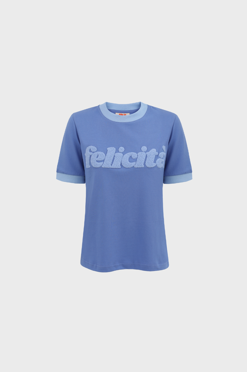 T-SHIRT FELICITA NIEBIESKI