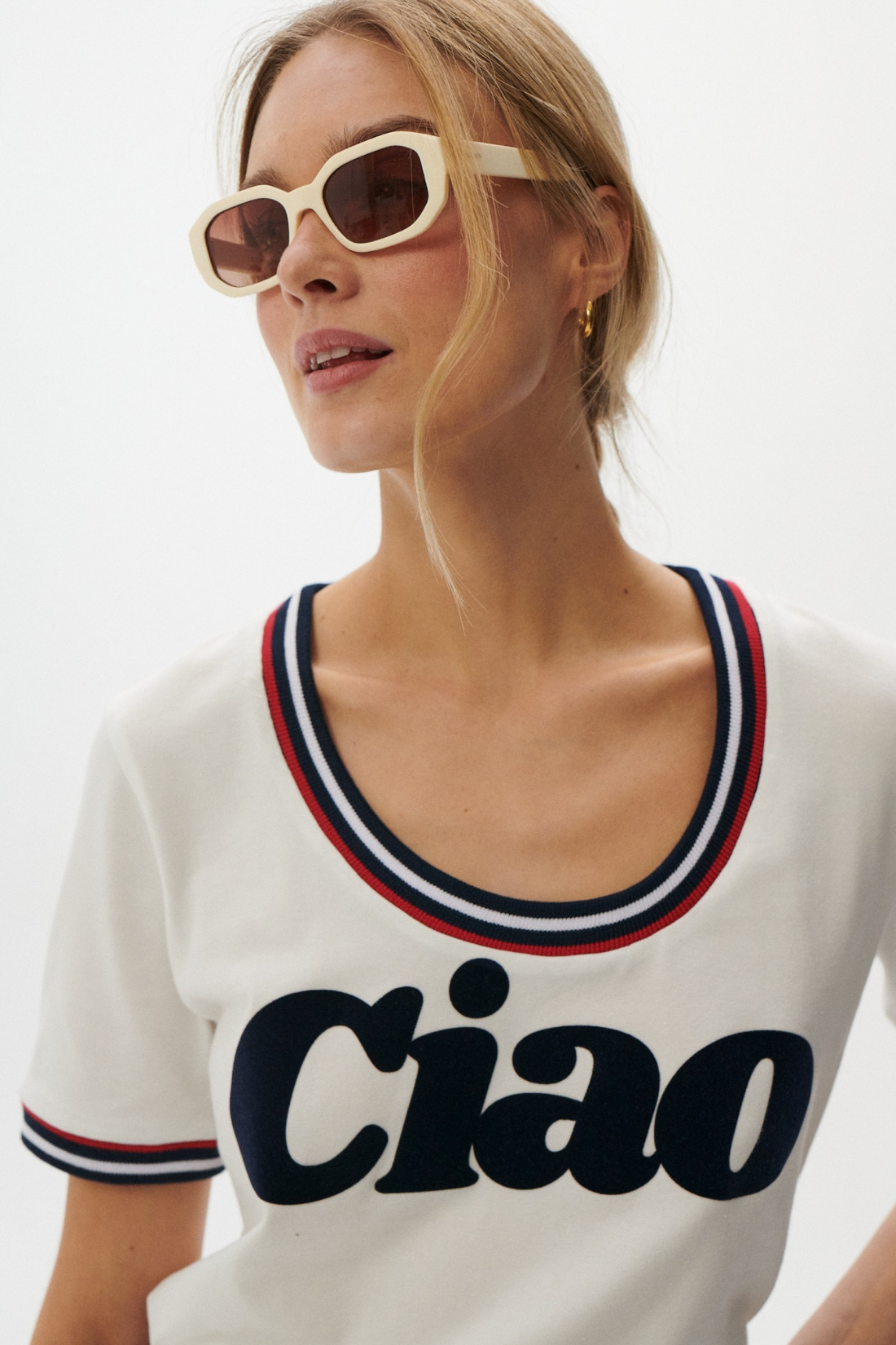T-SHIRT ONDA BIAŁY