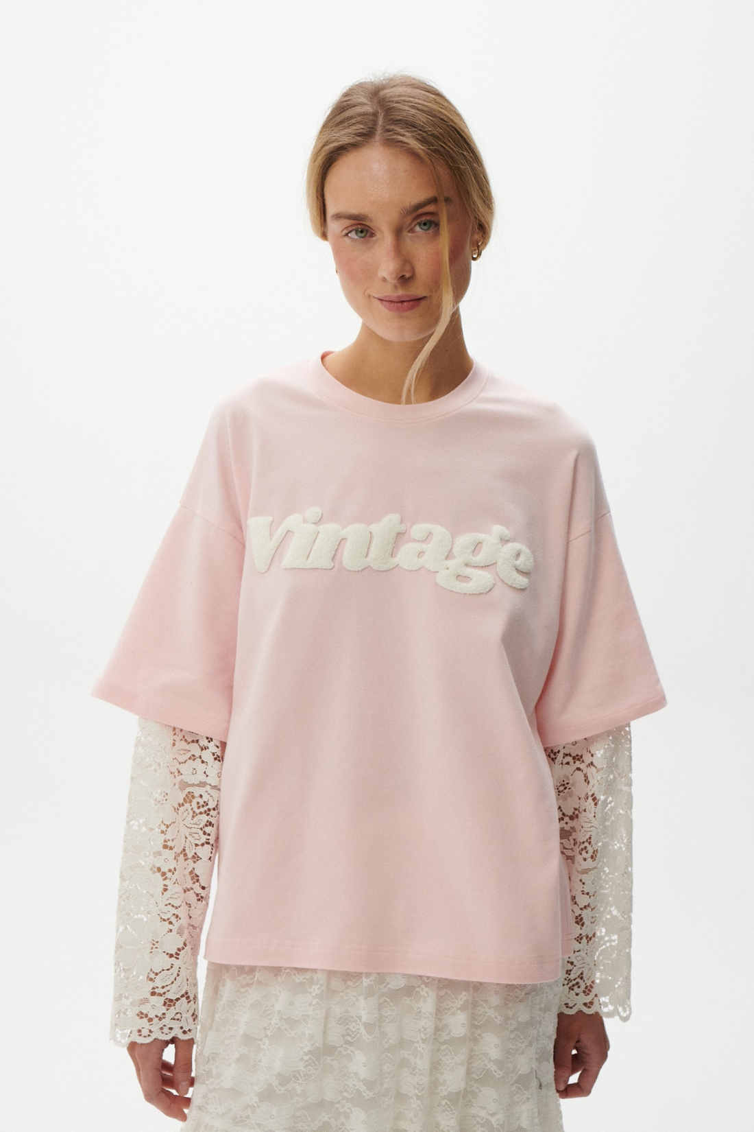 Vintage Longsleeve Pink with Lace