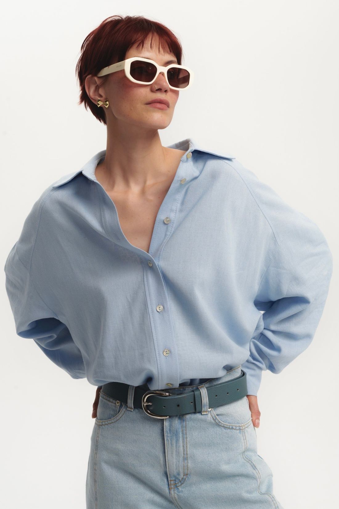 ESPERANZA RASPBERRY LINEN SHIRT
