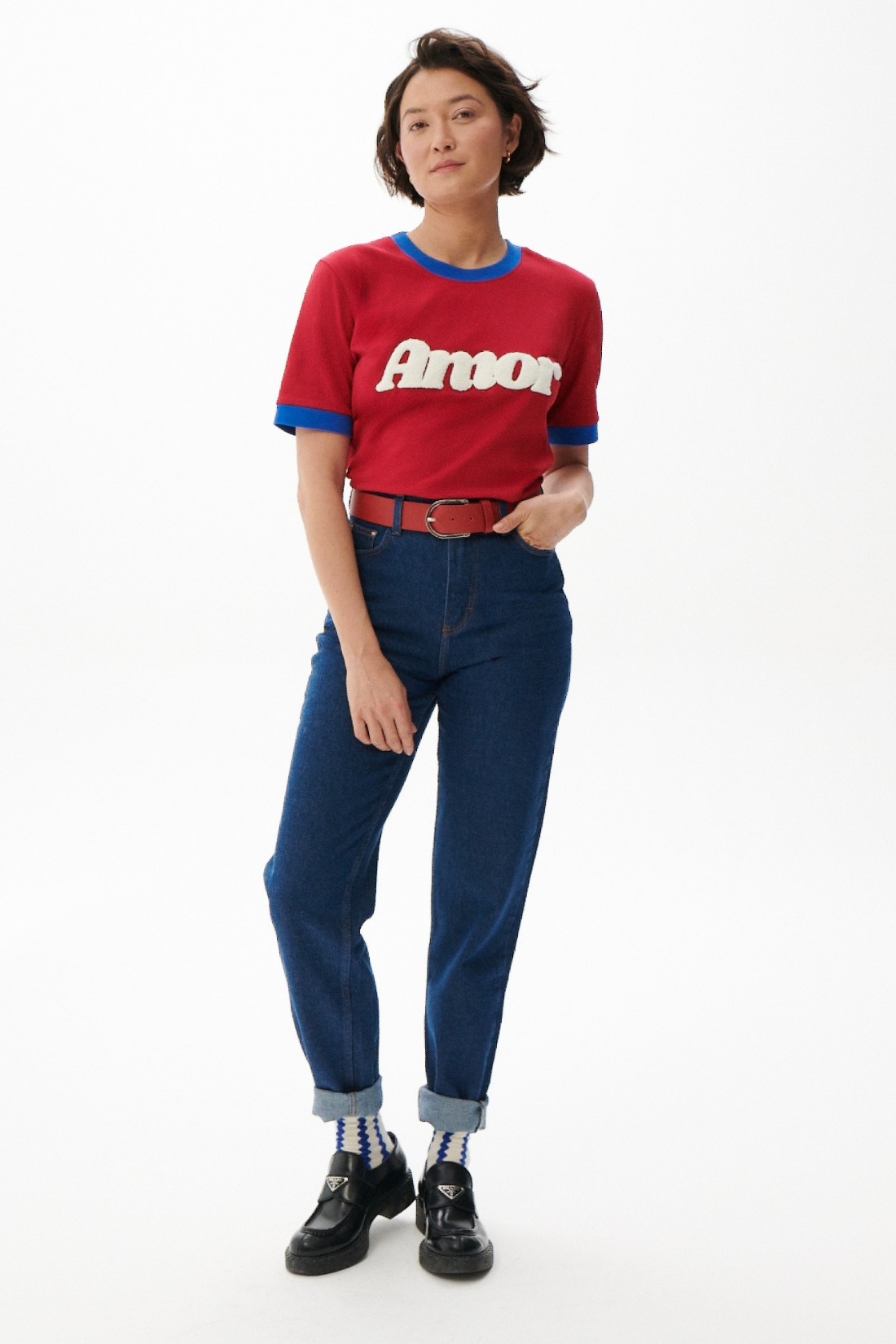 SPODNIE JEANSOWE FEMME CIEMNY NIEBIESKI - STANDARD