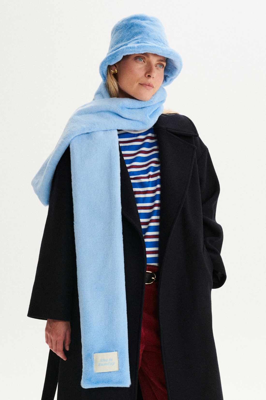 FLUFFY LIGHT BLUE HAT